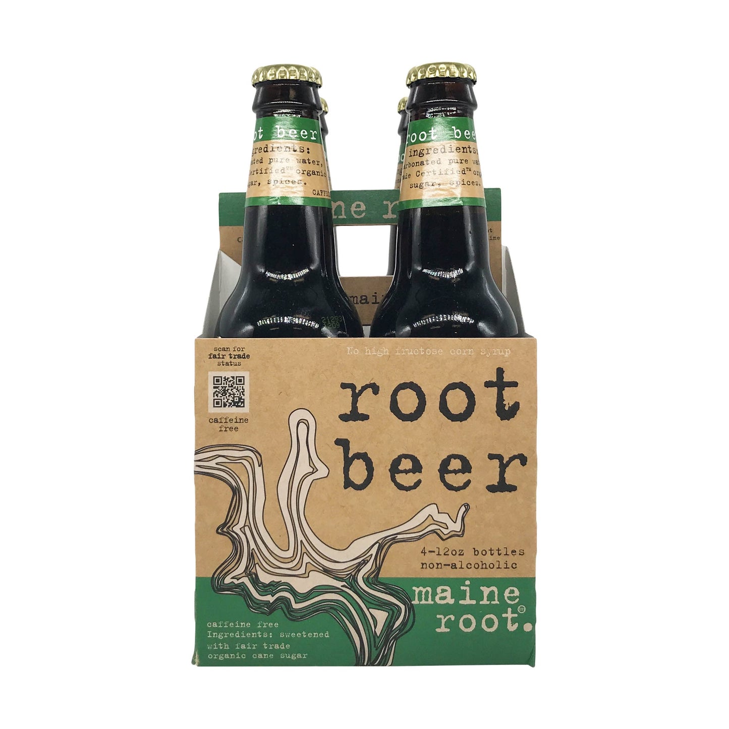 Maine Root Soda Root Beer Sweeten 48 fl oz 4 ct