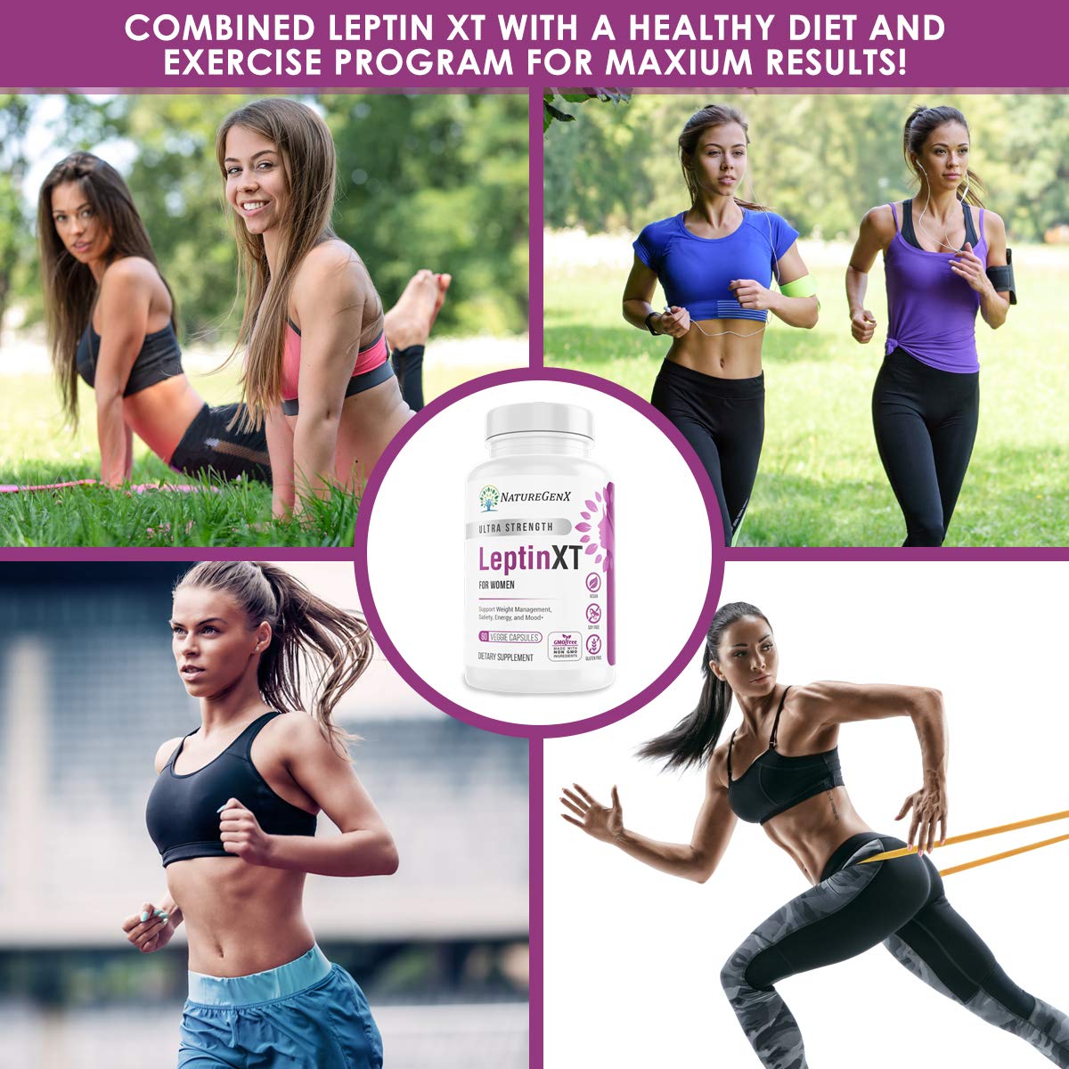 NatureGenX LeptinXT - Leptin Supplements for Weight Loss for Women, Healthy Fat Burner Pills, Advanced Strength Fat Burners for Women Weight Loss, Ideal Womens Fat Burner & Diet Pills, 60 Ct.
