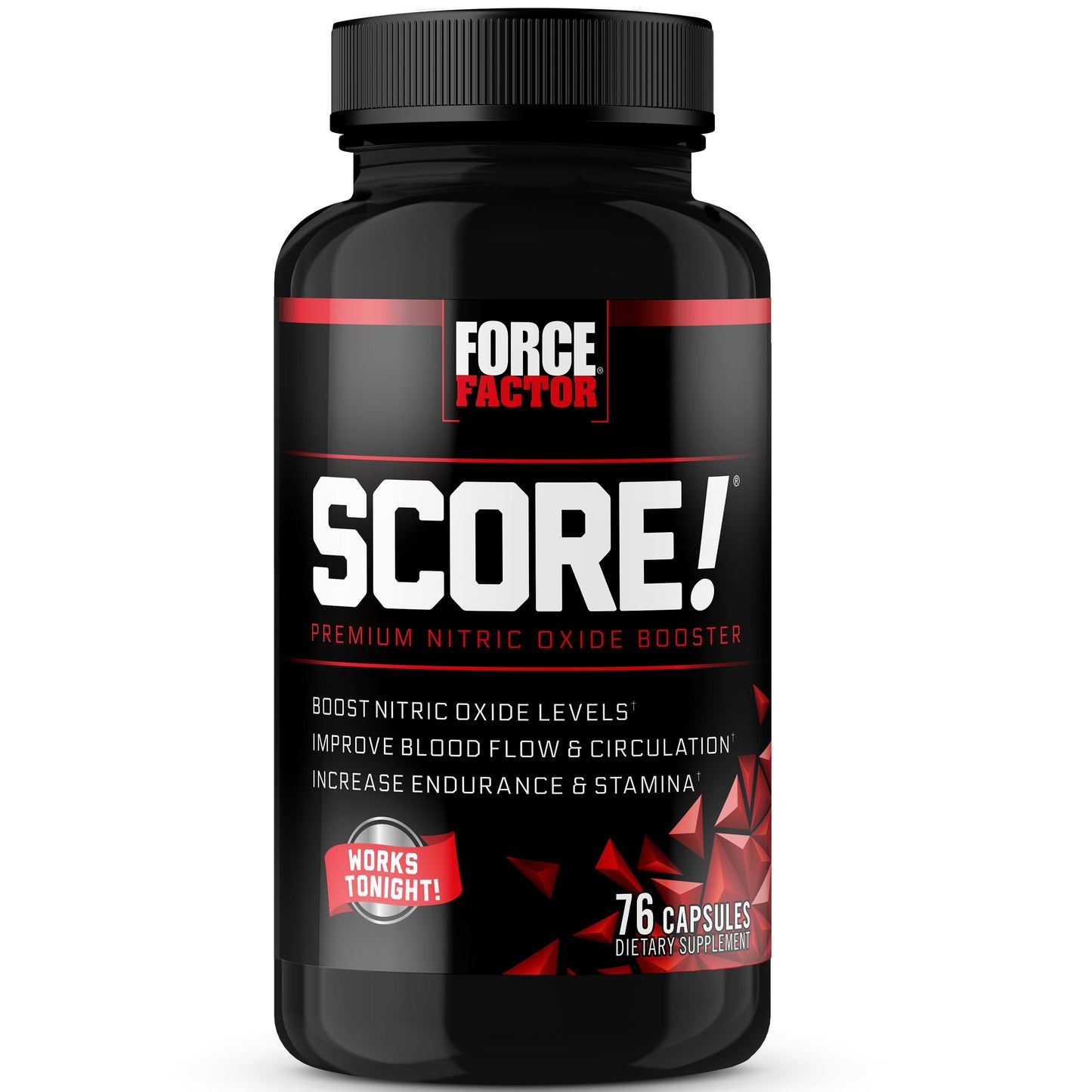Force Factor SCORE! Nitric Oxide Supplement for Men with Horny Goat Weed, L-Citrulline, Ashwagandha, Black Maca & Tribulus, Ignite Drive & Energy, Increase Endurance, For Male Vitality, 76 Capsules
