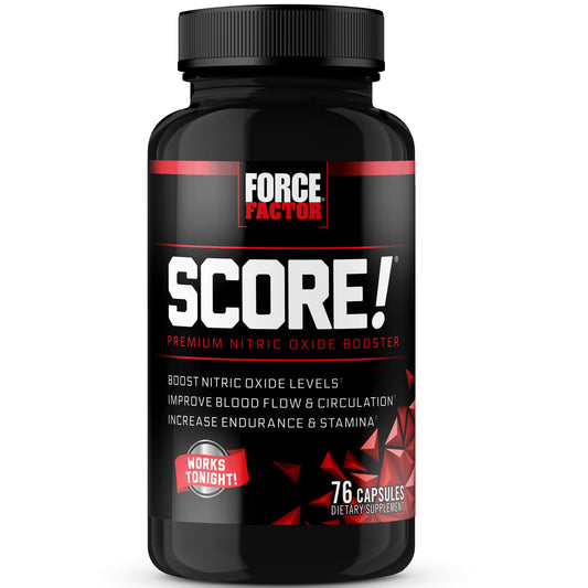 Force Factor SCORE! Nitric Oxide Supplement for Men with Horny Goat Weed, L-Citrulline, Ashwagandha, Black Maca & Tribulus, Ignite Drive & Energy, Increase Endurance, For Male Vitality, 76 Capsules