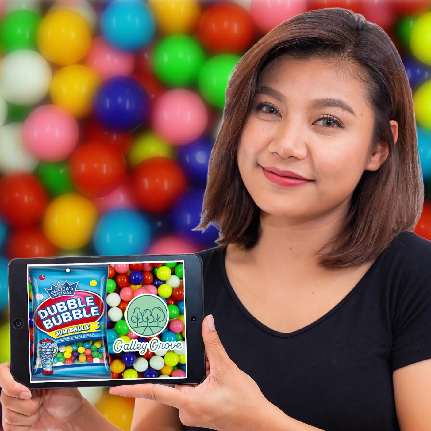 Dubble Bubble Mini Gumball Machine Refills 5 oz Bag 2Pack 12 inch 13mm Assorted Fruit Flavor Bubble Gum Bundle With Galley Grove SugarFree Breath Mints