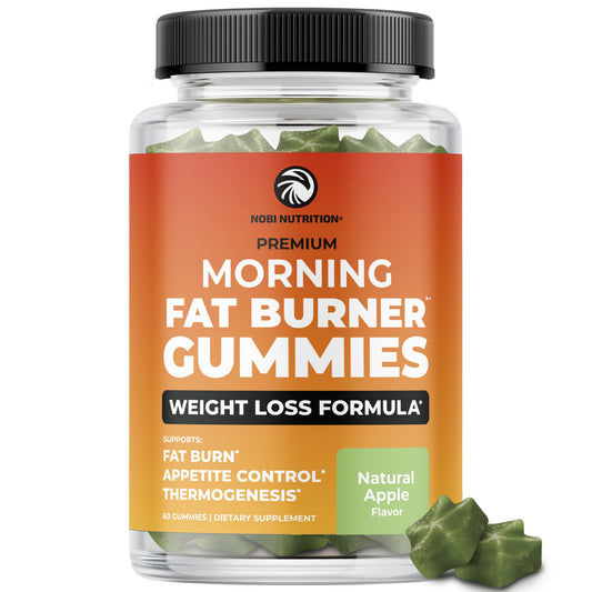 Morning Fat Burner Gummies | Weight Loss for Women & Men | Thermogenic Belly Fat Burner with Green Tea, Garcinia, Green Coffee Bean & More | Appetite Suppressant & Metabolism Booster | 60 Gummies