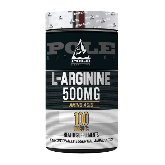 Pole Nutrition L-Arginine Essential Amino Acid 500mg | 100 Capsules - Premium Cardiovascular Support and Nitric Oxide Production