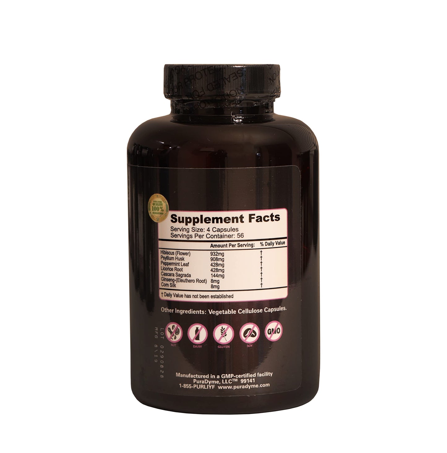 Puradyme Herbal Colon Cleanse and Detox Dietary Supplement - 225 Capsules. By Lou Corona