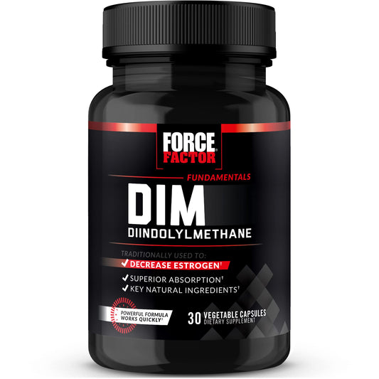 Force Factor DIM Pills to Decrease Estrogen in Men, Diindolylmethane Supplement with Key Natural Ingredients and Superior Absorption, Diindolylmethane 300mg, Works Fast, 30 Capsules
