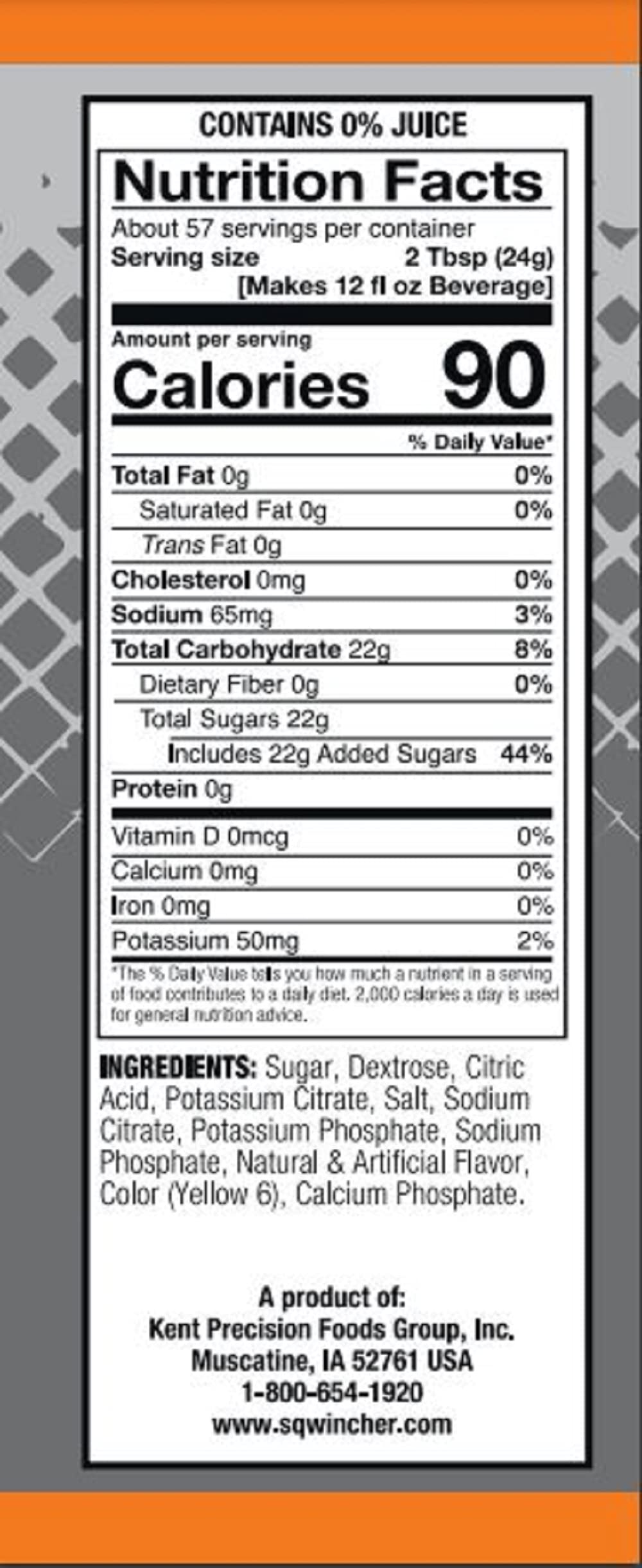 Sqwincher Powder Pack, Orange Flavor Electrolyte Drink Concentrate, 47.66 oz Packet (Pack of 16)
