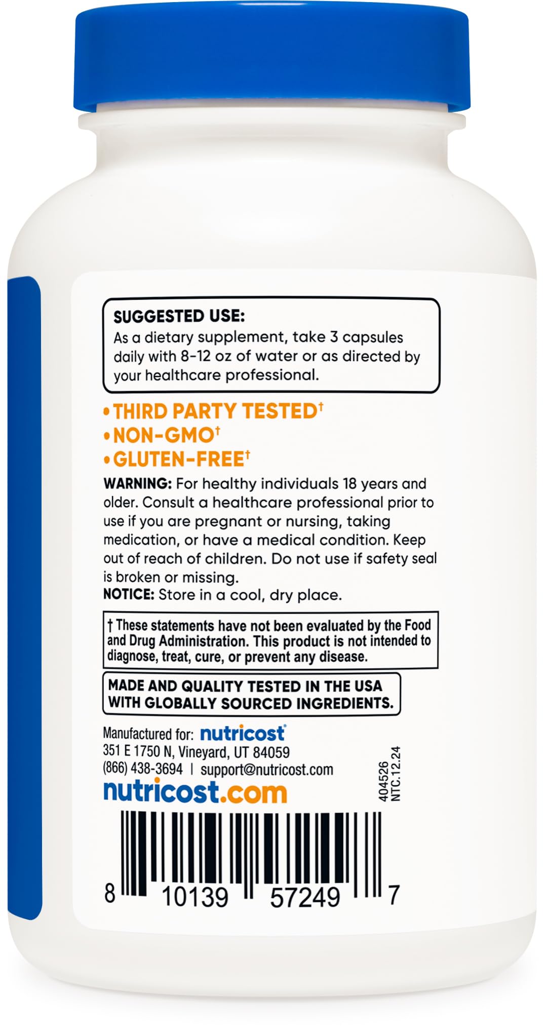Nutricost Testosterone Support Complex (90 Capsules) -1800mg Per Serving