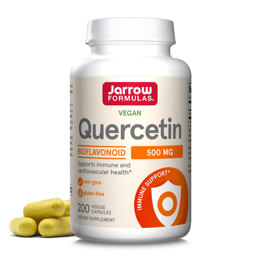 Jarrow Formulas Quercetin Supplements - 500 mg, Antioxidant Support for Cardiovascular and Immune Health, Supplement with 200 Veggie Capsules