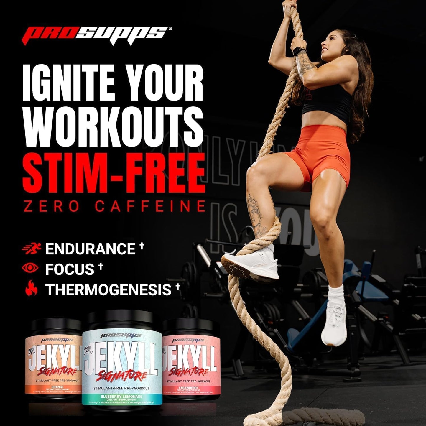 PROSUPPS Dr. Jekyll Signature Pre-Workout Powder, Stimulant & Caffeine Free, Intense Focus, Energy & Pumps, (30 Servings, Blueberry Lemonade)