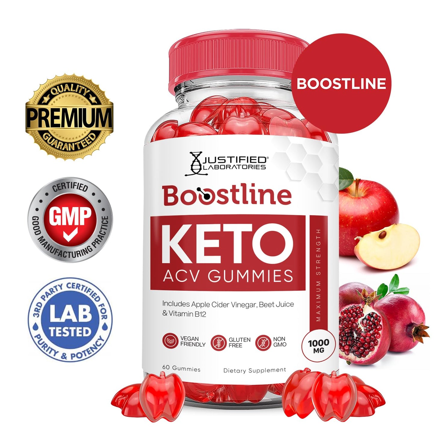 Boostline Keto ACV Gummies Advanced Formula 1000MG Boost Line Keto Gummies Apple Cider Vinegar Formulated with Pomegranate Beet Juice Powder B12 Vegan Non GMO 60 Gummys