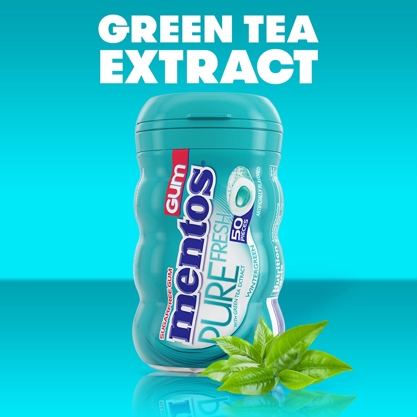 Mentos Pure Fresh SugarFree Chewing Gum with Xylitol Bulk Wintergreen Bulk 50 Count Pack of 4