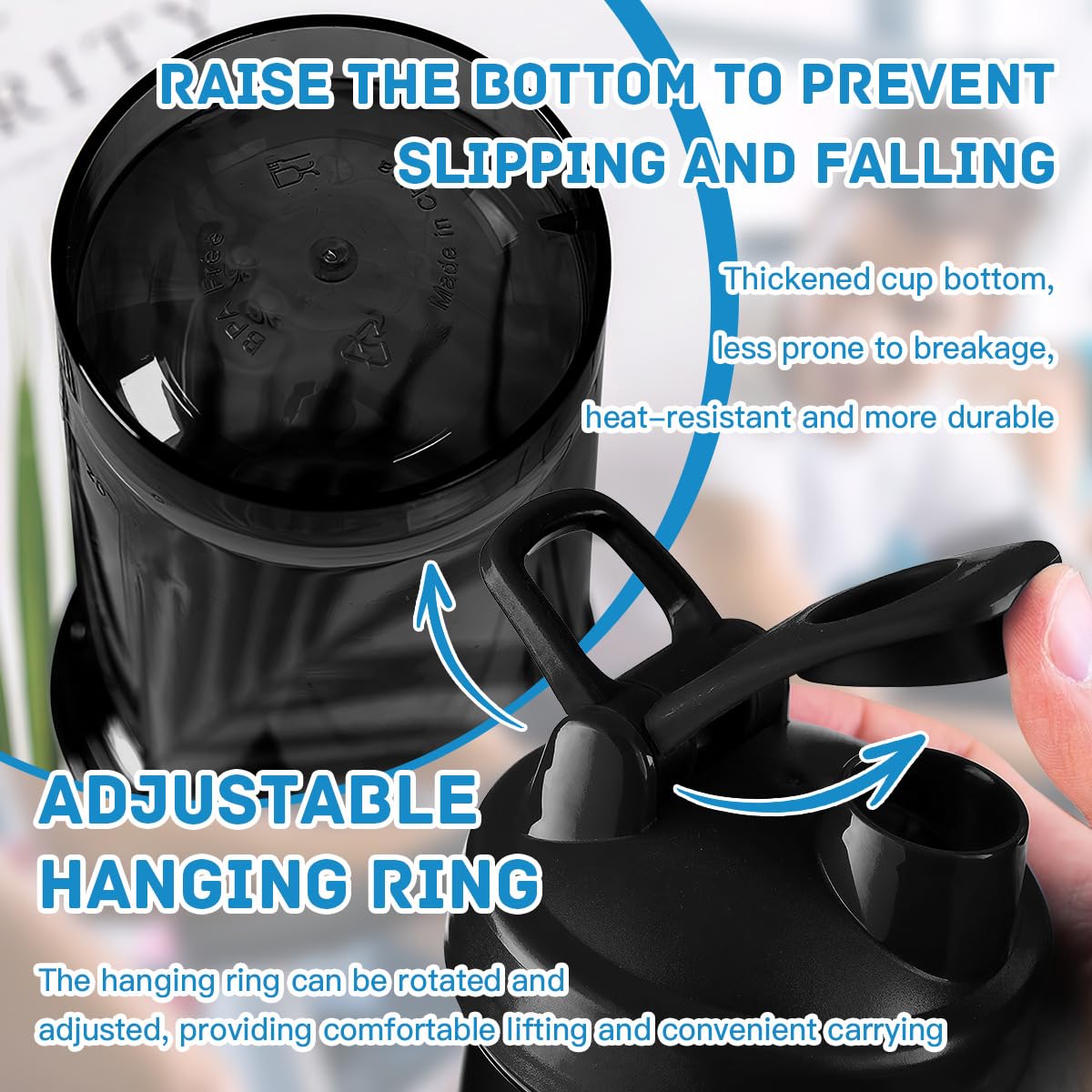 Warrior Mental Health Awareness 18 Ounce Shaker Bottle Drink Mixer Leak-proof Pre Workout Protein Shakes Meal Replacement Shakes Bottles 500ML/18 Oz Black