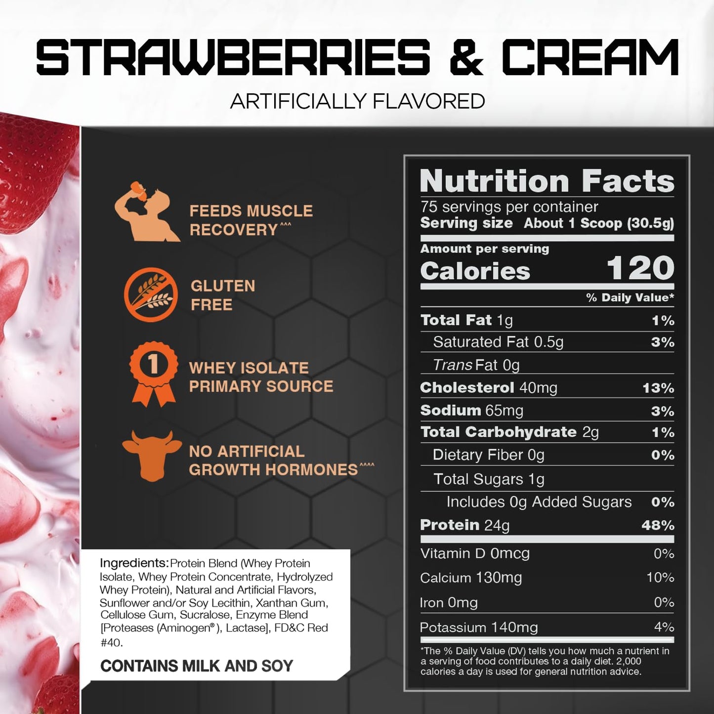 Rival Whey Strawberry Cream 5lb