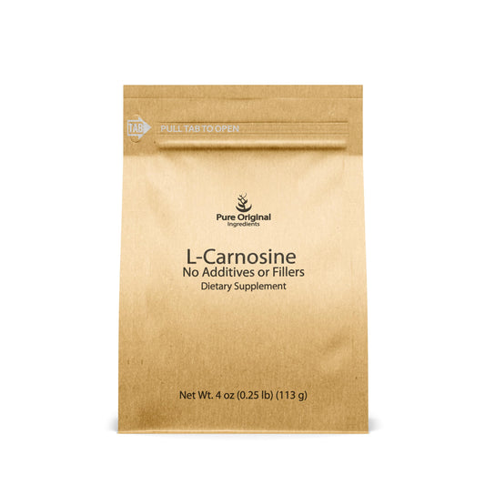 PURE ORIGINAL INGREDIENTS L-Carnosine Powder (4 oz), Dietary Supplement, Lab-Verified, No Additives or Fillers
