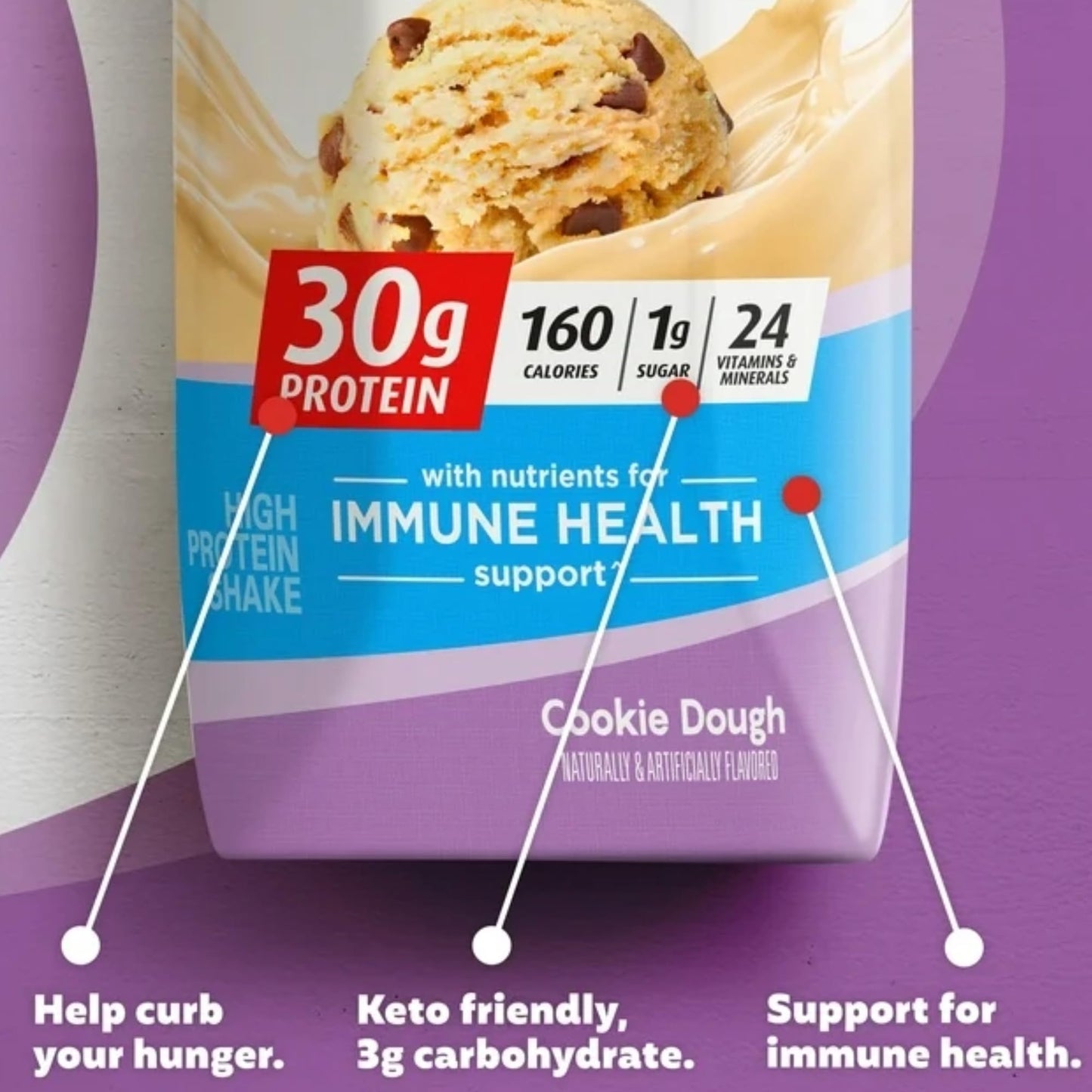 Protein Snacks Bundled with Premier Shakes Nutrition Ready to Drink Protein 30g Shakes Cookie Dough 11Fl oz 6 Pack  Every Order is Elegantly Packaged in a Signature BETRULIGHT Branded Box