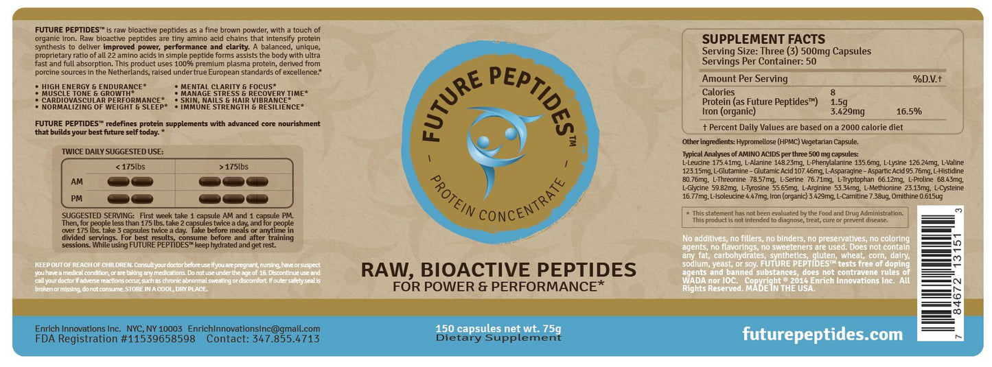 Future Peptides™ Pure Protein: Best Protein Capsules, Amino Acids Raw Food for Pre Workout and Post Workout Supplements. Takes The Place of Whey Protein Powder. Perfect for Crossfit Training.