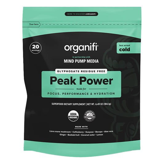 Organifi Peak Power, Pre Workout Powder to Support Hydration, with Lion's Mane and Guayusa