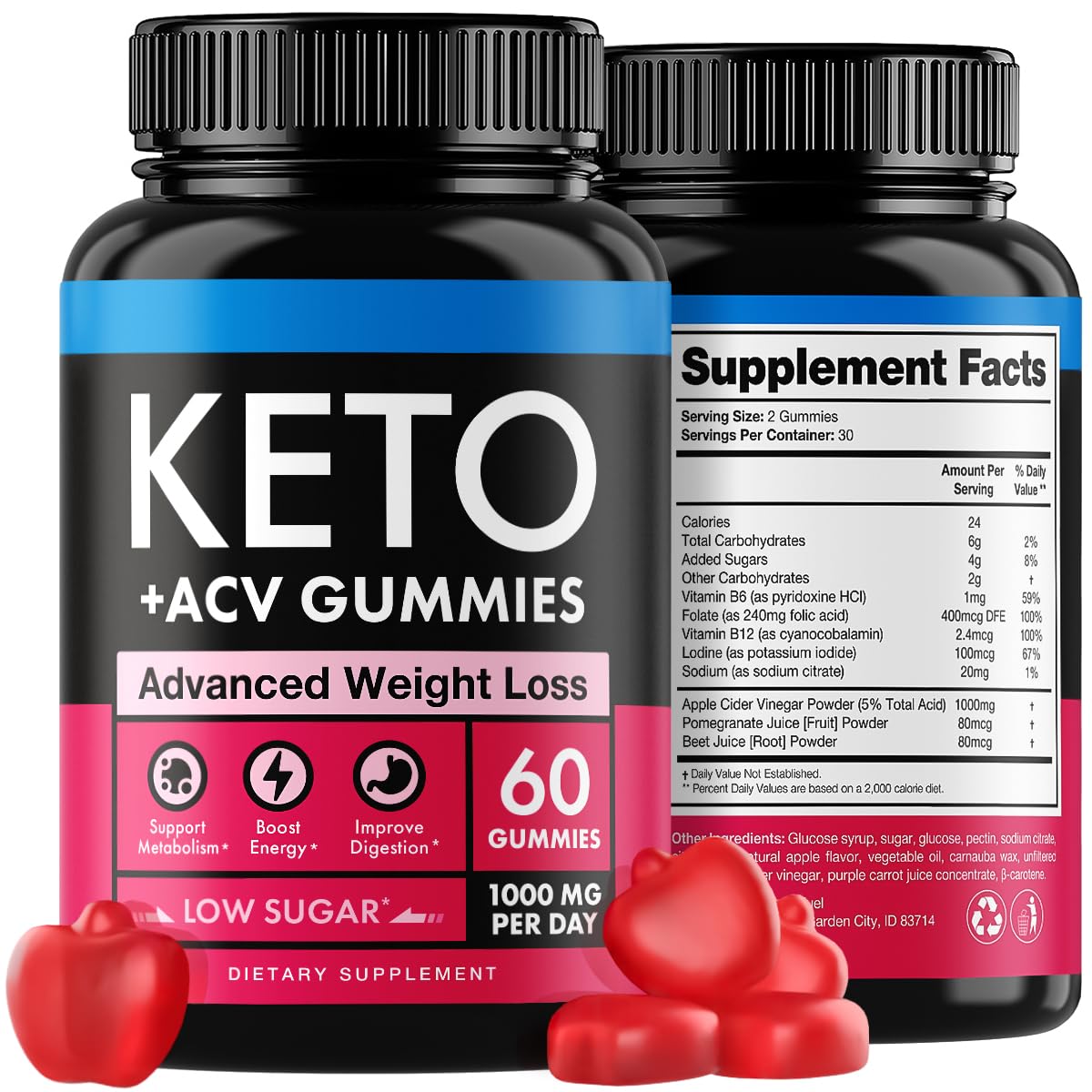 Ketо Apple Cider Vinegar Gummiеs 1000mg - Made in USA ACV Keto Gummies for Wеight Loss, Dеtox, Digestiоn & Metabоlism - Delicious Keto ACV Gummies Advanced Wеight Lоss - 60 pcs