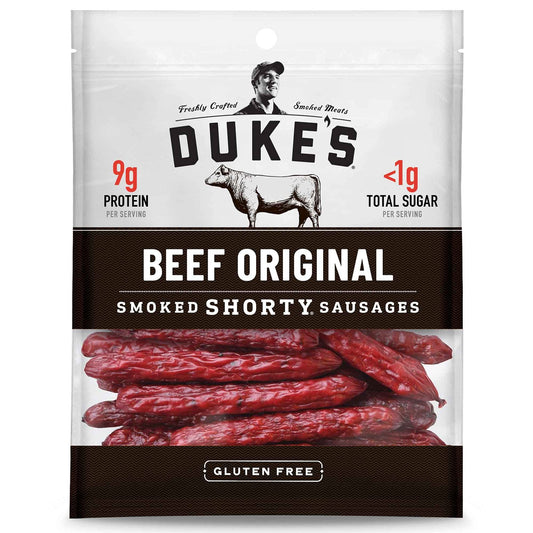 Dukes Beef Original Smoked Shorty Sausages Keto Friendly Snack 4 oz