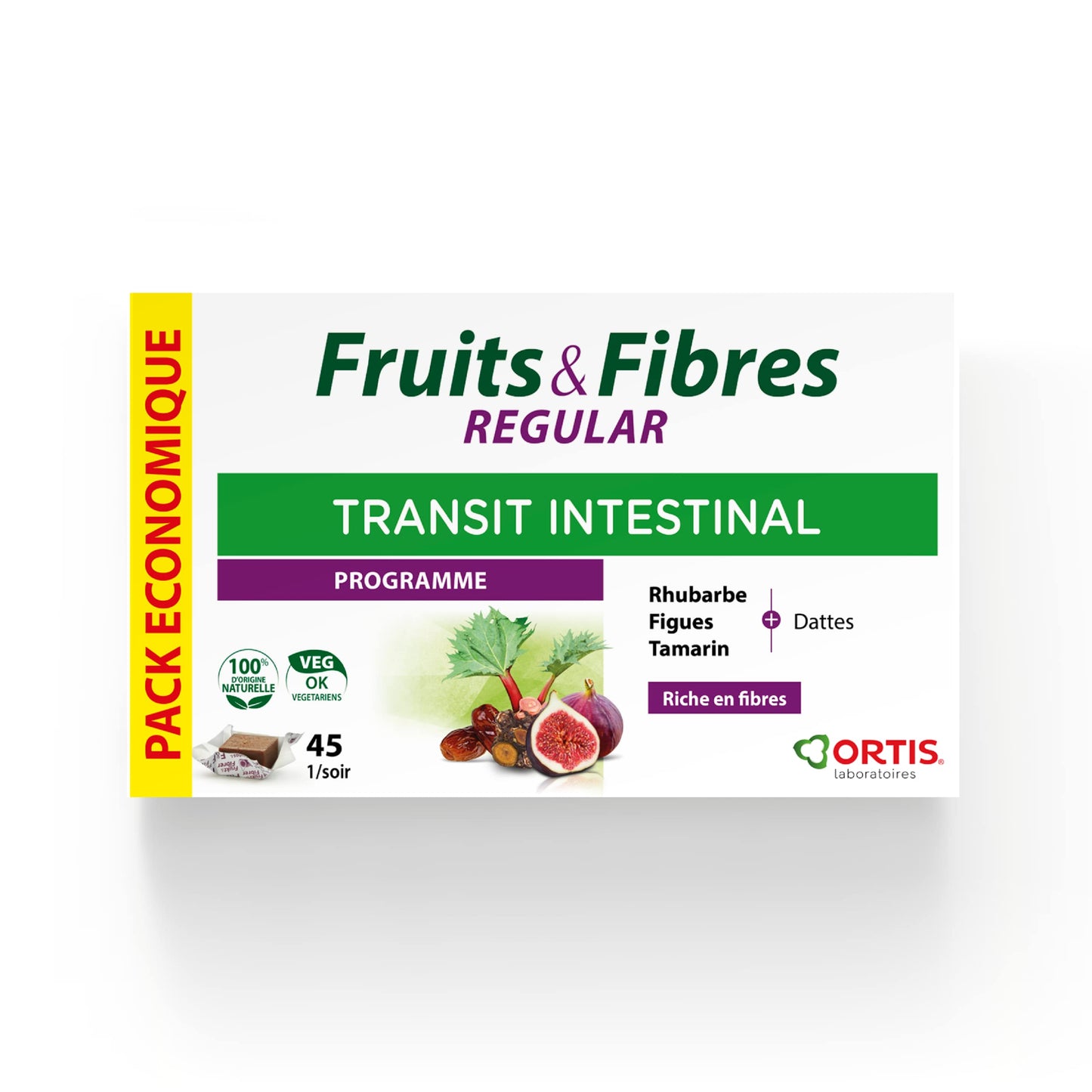 Ortis Fruits & Fibres Regular 45 Squares to Chew