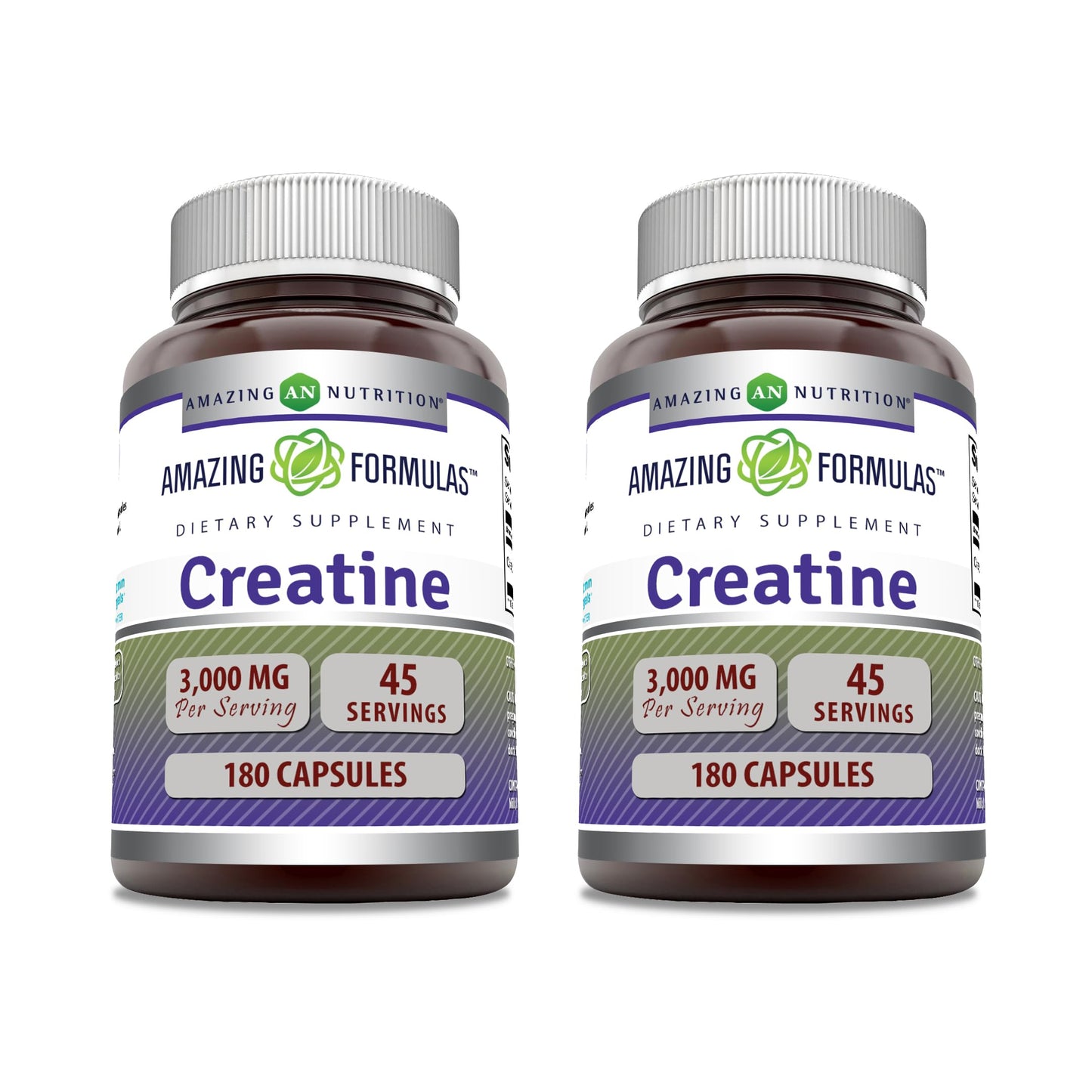 Amazing Formulas Creatine Monohydrate 3000 Mg Per Serving Supplement | 180 Capsules | Non-GMO | Gluten Free | Made in USA (2 Pack)