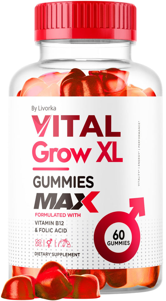 Vital Grow XL Male Gummies - Men's Performance Gummies 1050MG Vital GrowXL Blend, Vital Growth Gummy Advanced Formula, 60 Gummies for 1 Month