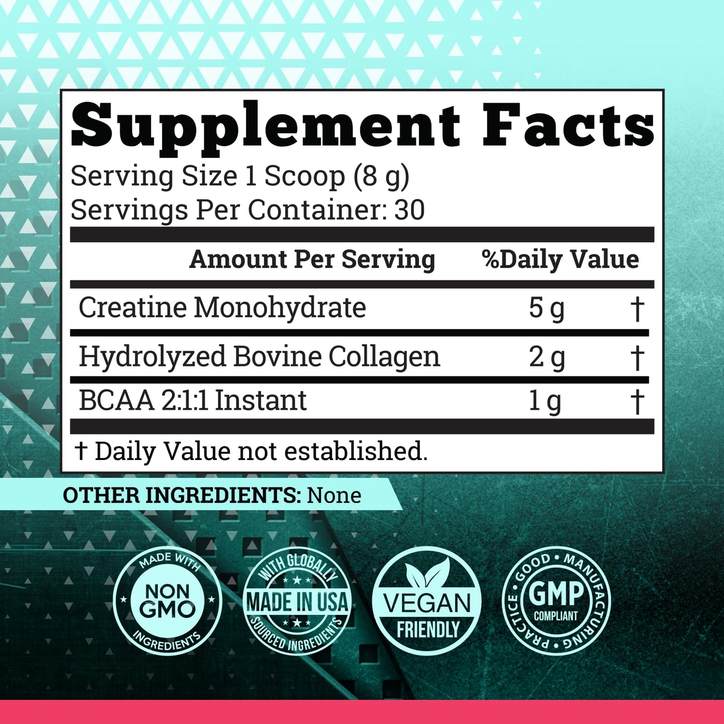 5000mg Creatine Monohydrate Powder Optimized for Women +2000mg Collagen +1g BCAA 2:1:1 (No Fillers) Supports Lean Muscles & Recovery, Pump, Energy & Stamina - Micronized, Natural & Made in USA