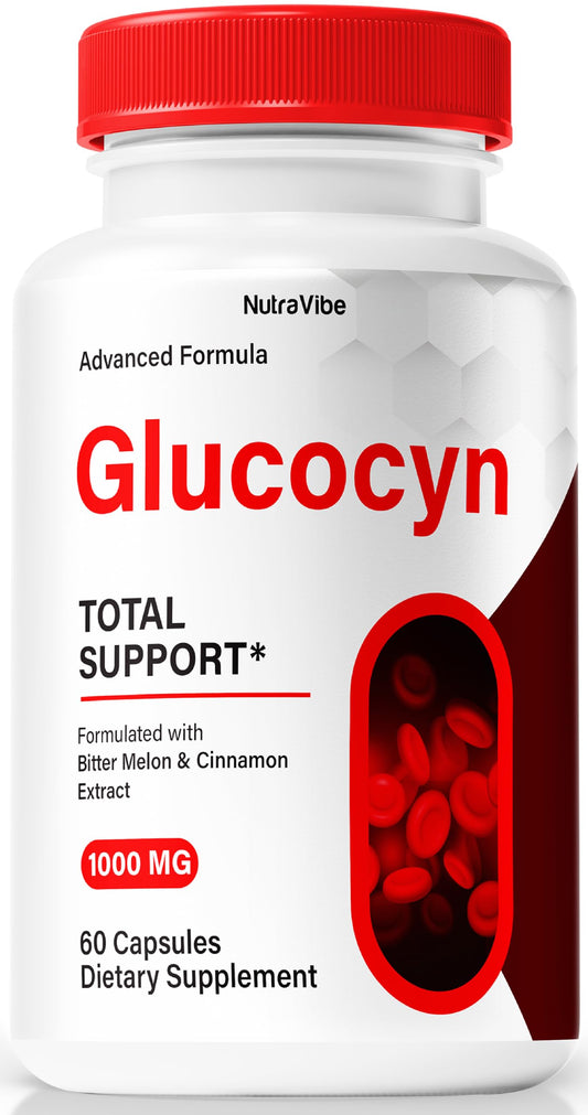 NutraVibe Glucocyn - Official Glucocyn Pills, All-Natural Formula to Support Healthy Circulation and Overall Well-Being, Premium Glucocyn Pastillas, Review (60 Capsules)
