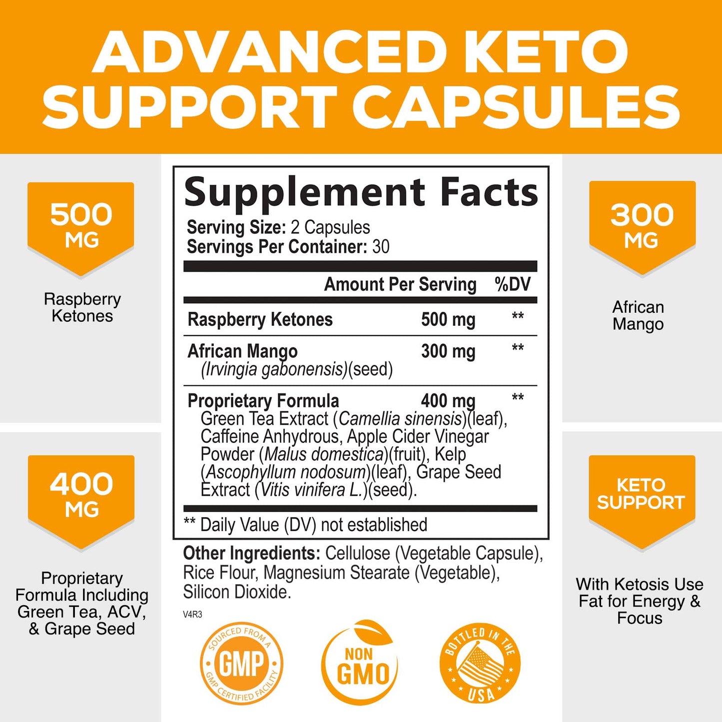 Keto Pills 1200mg - Advanced Support Lean Keto Diet Pills - Use Fat for Energy & Focus in Ketosis - Ultra Fast Prime Keto Supplement for Women & Men - Nature's Optimal Max Keto - 60 Capsules
