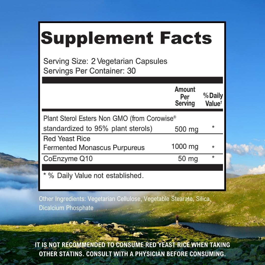 ScimeraMD® CardiovascularMD Red Yeast Rice Supplement with Phytosterol Ester and CoQ10 for Heart Health and Cholesterol Support, 60 CT