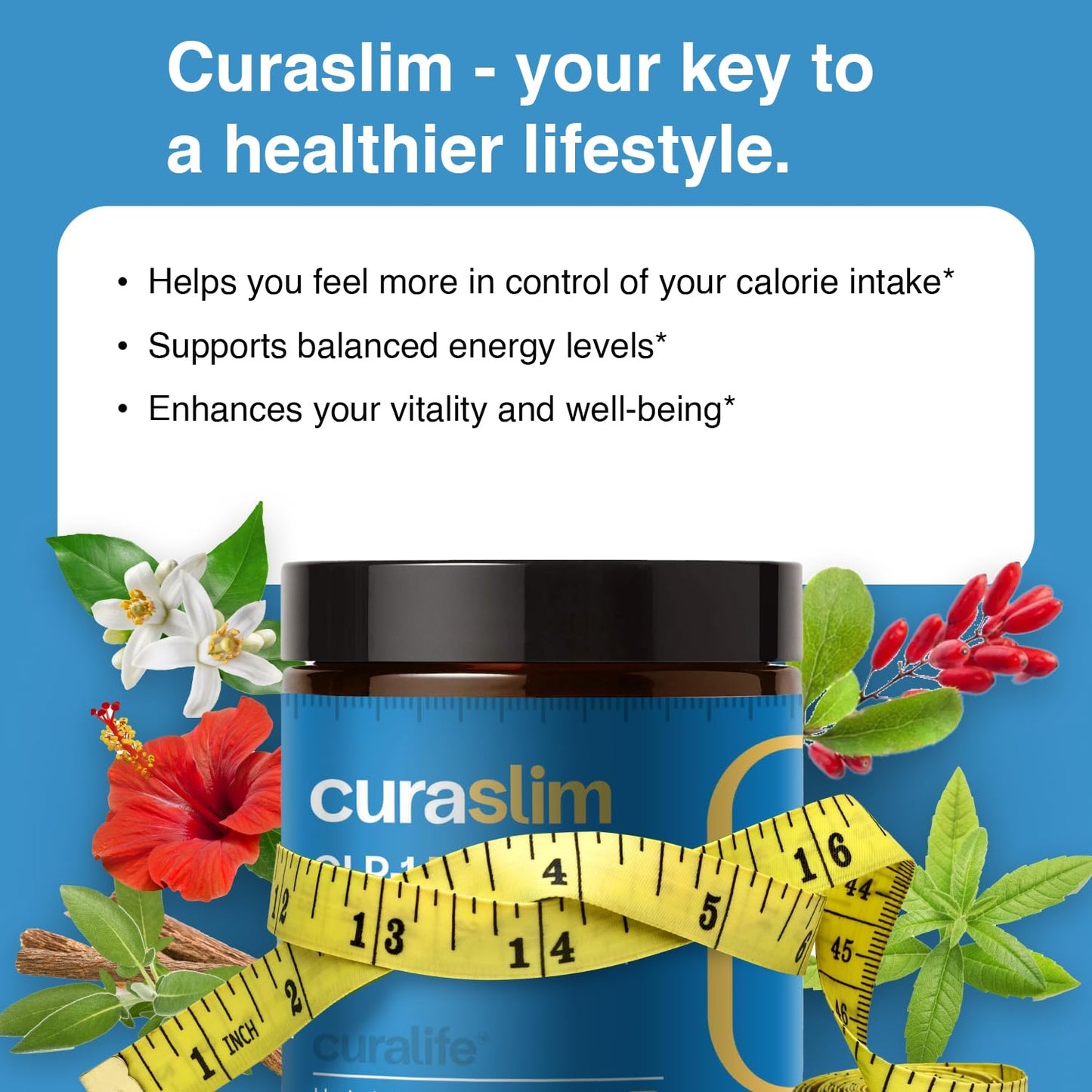 CuraSlim Naturally Formulated for Balance - 4 Capsules a Day, 1 Month Supply - Supports Balanced Dietary Routine