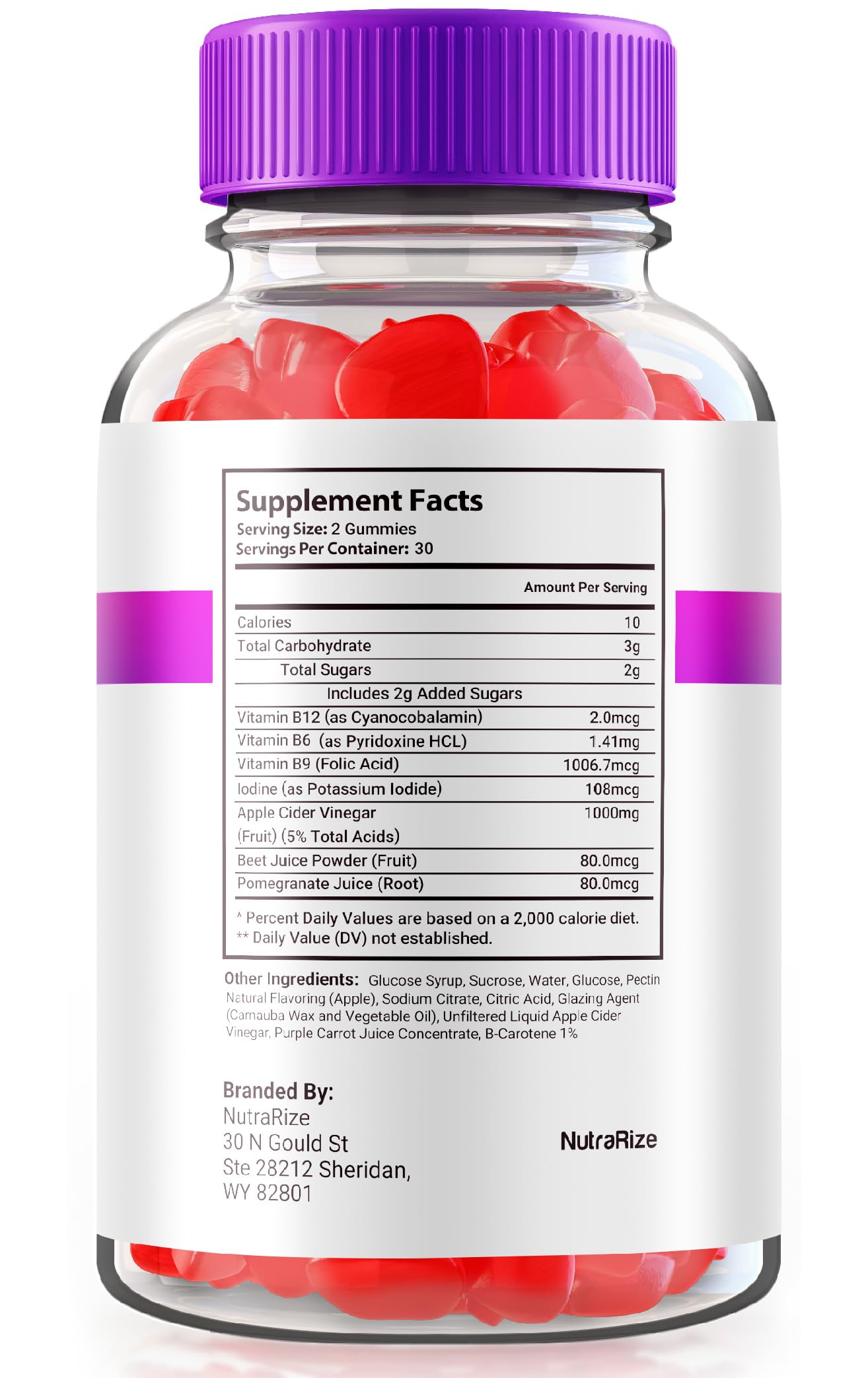 NutraRize (Pack of 2 Fast Ripped Keto+ACV Gummies, Advanced Formula, Apple Cider Vinegar 1000MG Vitamins Supplement, Maximum Strength Gummy Reviews (120 Gummies)