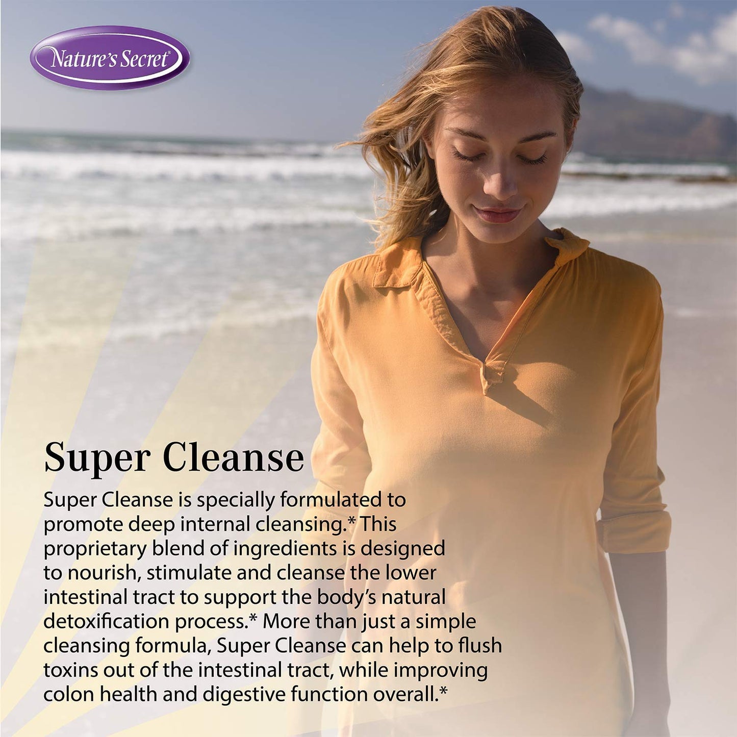 Nature's Secret Super Cleanse Extra Strength Toxin Detox & Gentle Elimination Body Cleanse, Digestive & Colon Health Support - Stimulating Blend of 14 Herbs with Probiotics - 100 Tablets (Pack of 3)