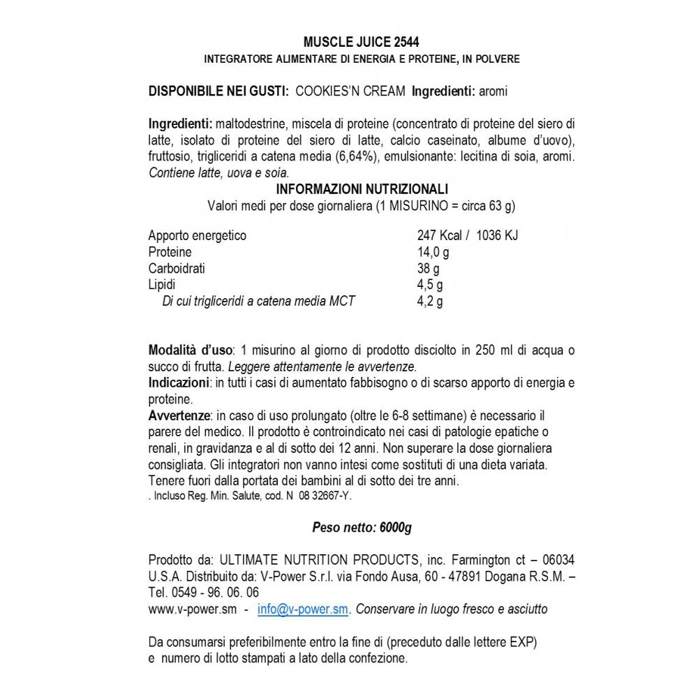 Ultimate Nutrition Muscle Juice 2544 Cookies & Cream