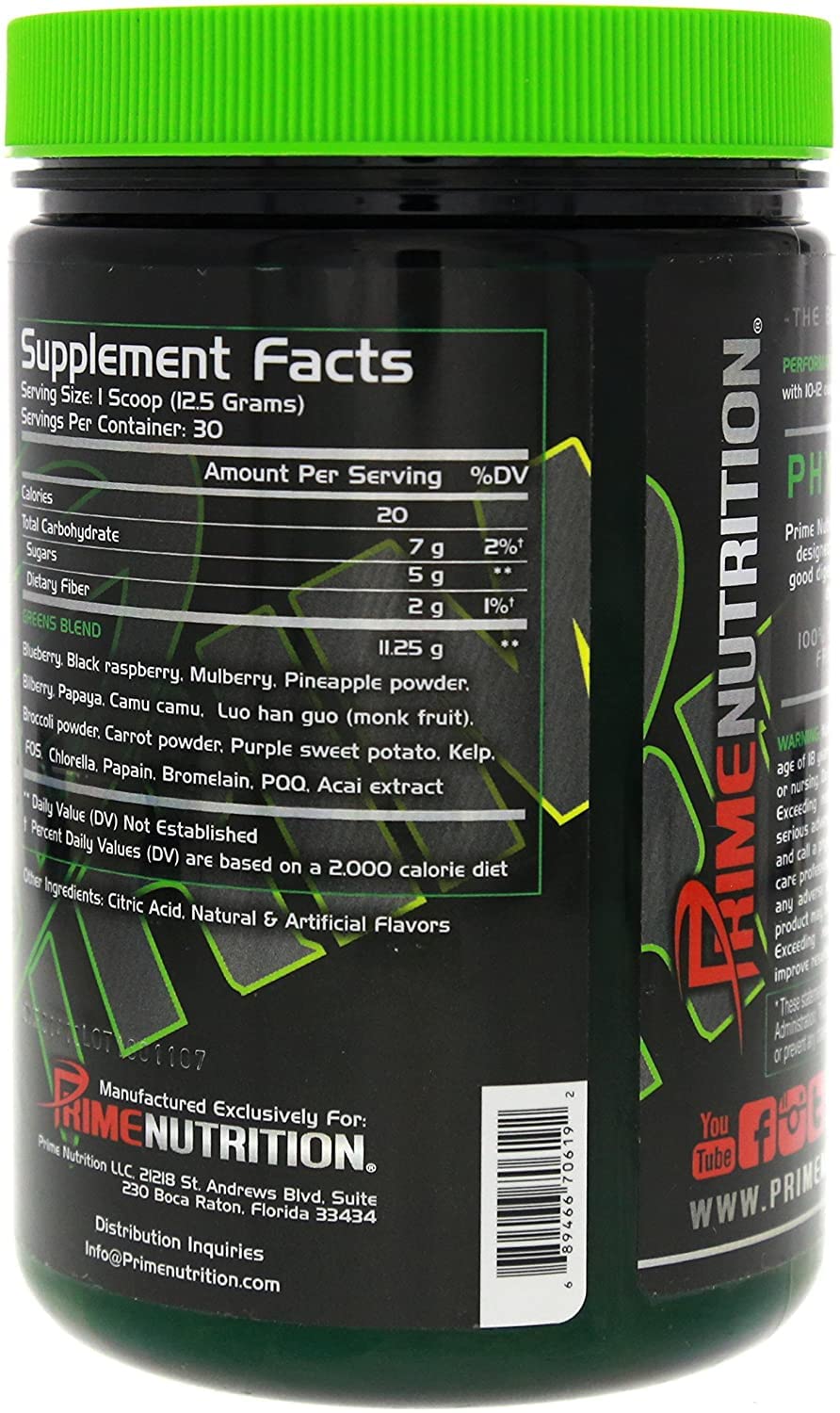 Phytoform | Fruits & Greens | Prime Nutrition | 375g | 30 Servings (Kiwi-Strawberry)