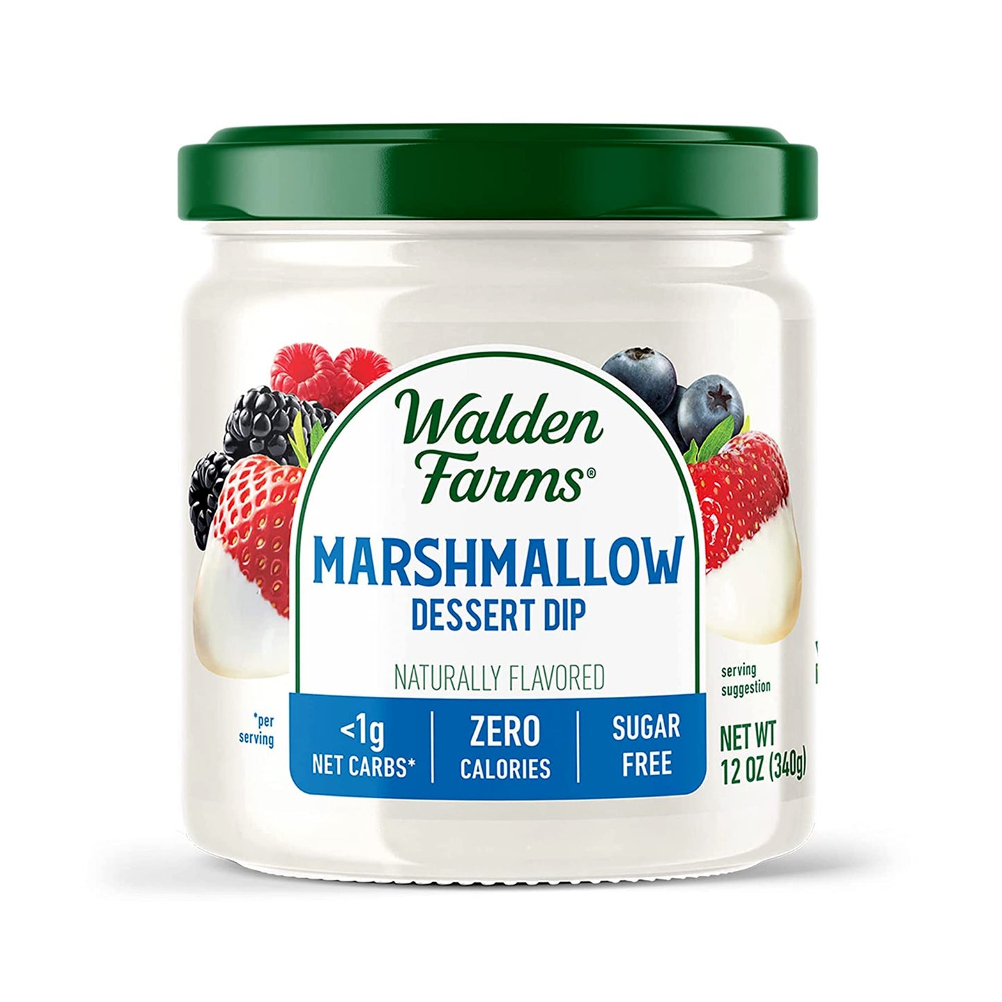 Walden Farms Marshmallow Dipping 12 oz Jar  Smooth  Creamy Vegan Paleo and Keto Friendly 0g Net Carbs  Perfect for Fruit Platters Ice Cream Parfait Smoothies Crackers and More