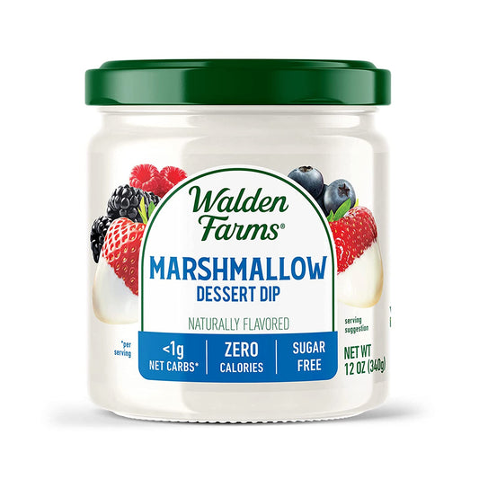 Walden Farms Marshmallow Dipping 12 oz Jar  Smooth  Creamy Vegan Paleo and Keto Friendly 0g Net Carbs  Perfect for Fruit Platters Ice Cream Parfait Smoothies Crackers and More