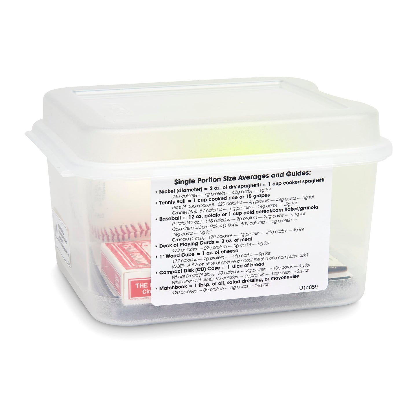 Nasco WA20511 Food Portion Size Set, Nutrional Food Size Reference Kit, Educational and Teaching Use, Nutritionists, Educators, & Individuals