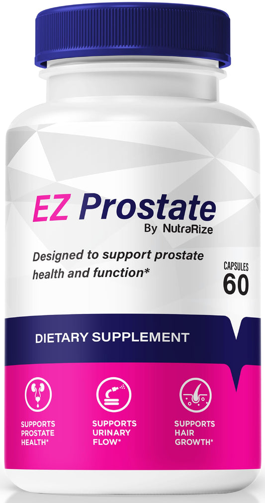 NutraRize EZ Prostate Capsules, All-Natural Formula to Maintain Prostate Health, Premium E Z Prostate Support Pills, Official EZProstate Pastillas Review (60 Capsules)