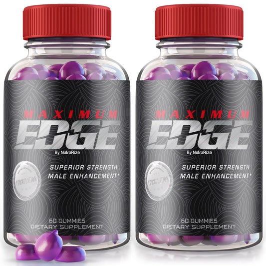 (2 Pack) Maximum Edge Male Gummies - Maximum Edge Supplement for Men, A Daily Formula for Overall Wellness and Peak Performance, Maximum Edge Extra Strength Formula, MaximumEdge Reviews (120 Gummies)