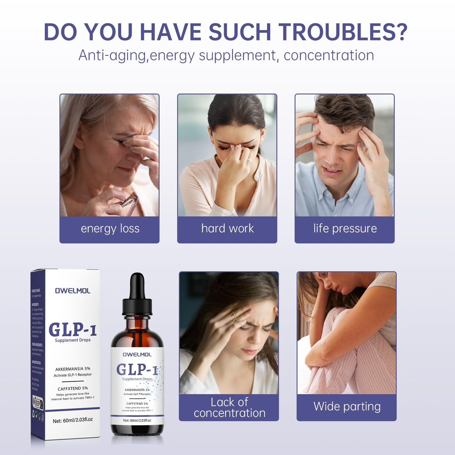 OWELMOL GLP-1 Supplement Drops for Men and Women -2 Fl Oz(2Pcs)
