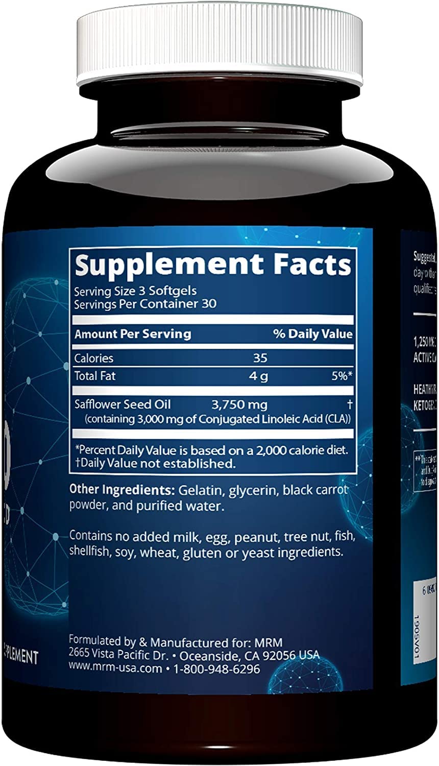 MRM - CLA 1250mg - High Potency 80% CLA = 1000mg CLA per Gel Cap 90 gels