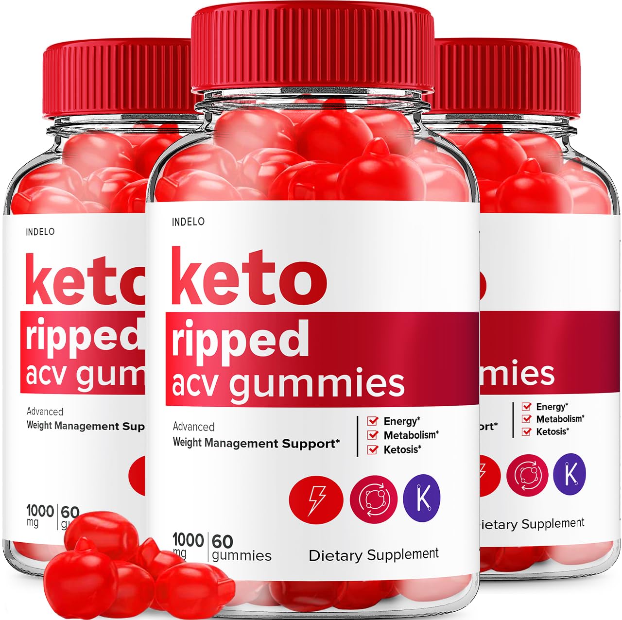 (3 Pack) Keto Ripped ACV Gummies - Advanced Ripped Keto + ACV Weight Management Gummies Apple Cider Vinegar Ripped ACV Gummies Dietary Supplement Reviews Extra Strength (180 Gummies)