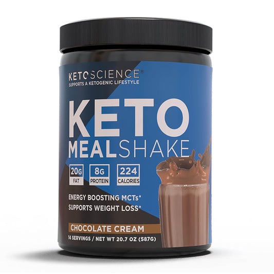 Keto Science Ketogenic Meal Shake Chocolate Dietary Supplement, Rich in MCTs and Protein, Packed with Collagen, Vitamins and Minerals, Keto and Paleo Friendly, Weight Loss, (14 servings), 20.49 Oz