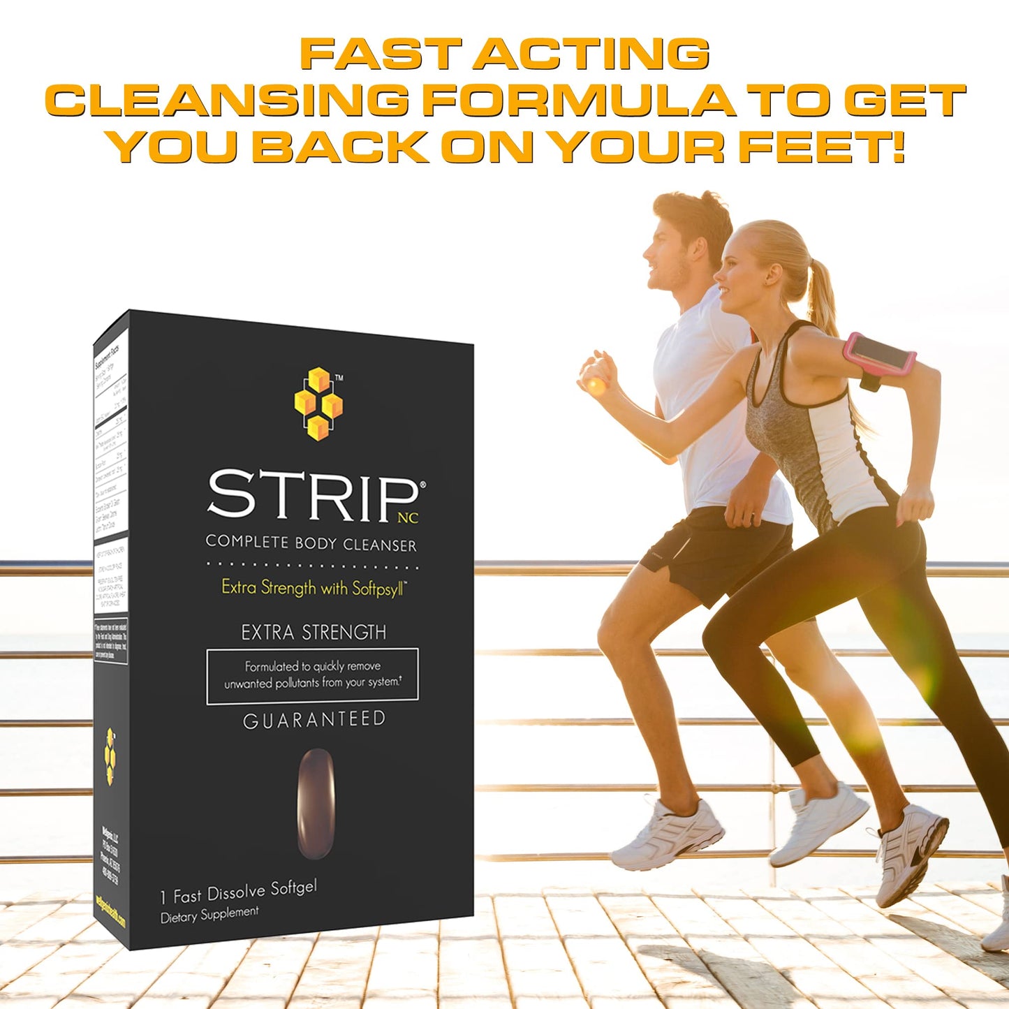 Wellgenix Strip NC Complete Body Cleanser, Premium Body Cleanse, Herbal Detox Cleanse to Flush Your System, 1 Fast Acting Softgel (Pack of 2)