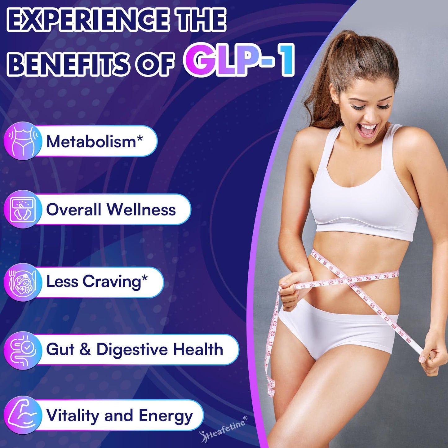 GLP-1 Supplement Support, with Naturally GLP1 Supplement Probiotic for Women & Men, Hops & Green Tea Extract, GLP 1 Supplements for Gut, Energy, GLP-1 Levels & Overall Health - 60 Capsules