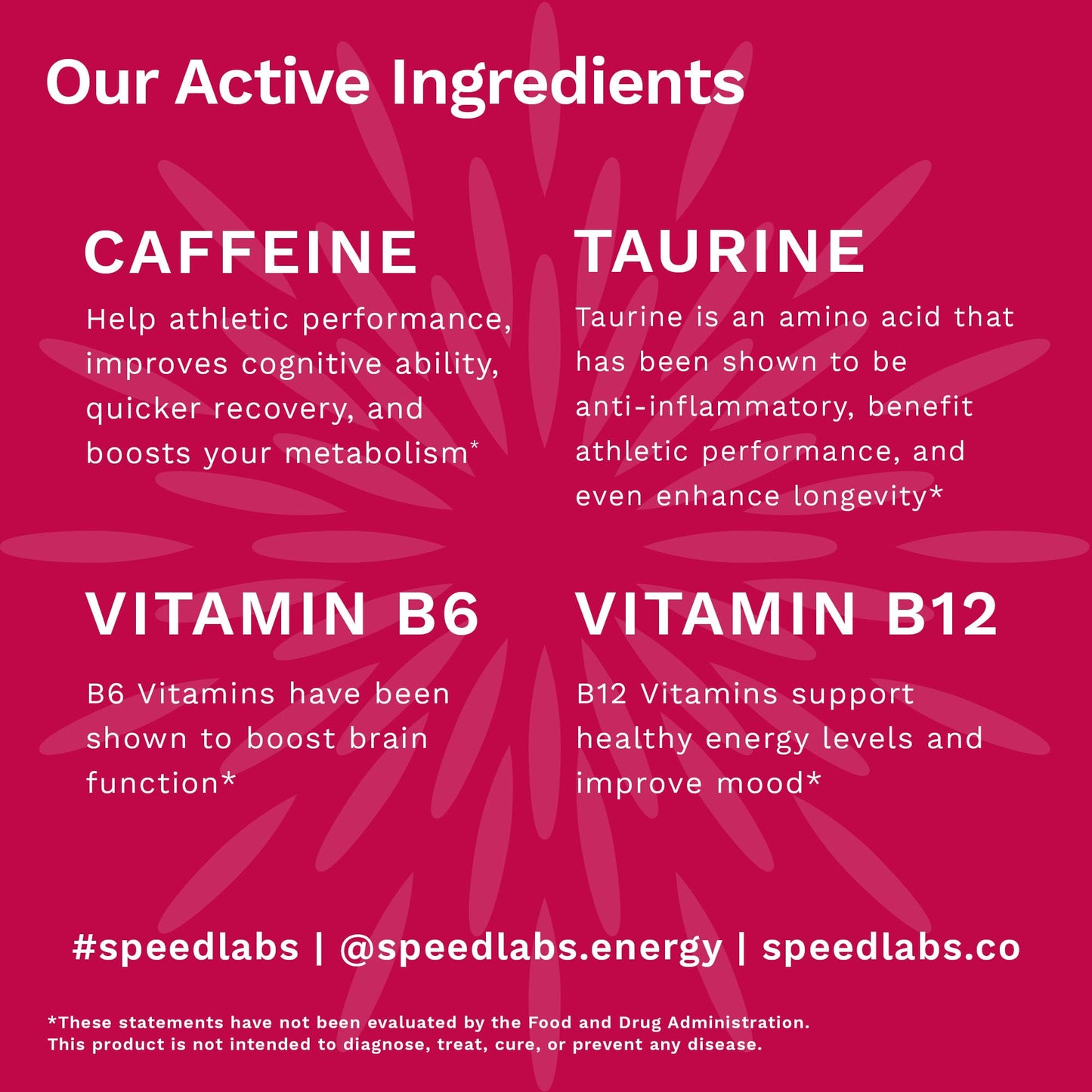 Speed Labs Caffeine Energy Gummies Black Raspberry Natural, 25mg Caffeine, Taurine, B-Vitamins per Piece, 30 Pieces, Vegan, Gluten Free, 1g Added Sugar
