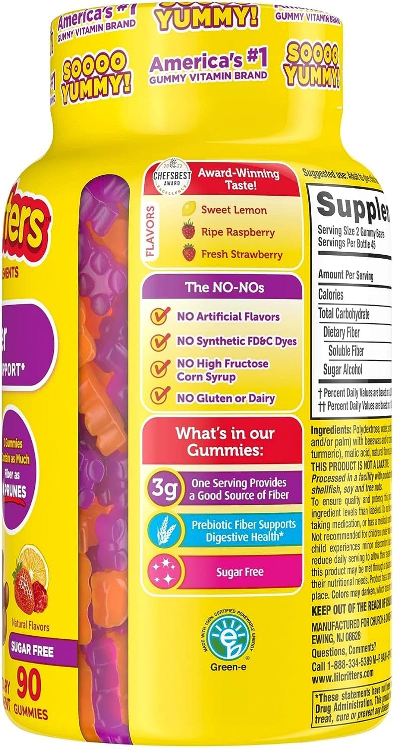 SPEC Kids Fiber Gummy Bears Supplement, by The Makers of The #1 Kids Gummy Vitamin Brand,90 Count