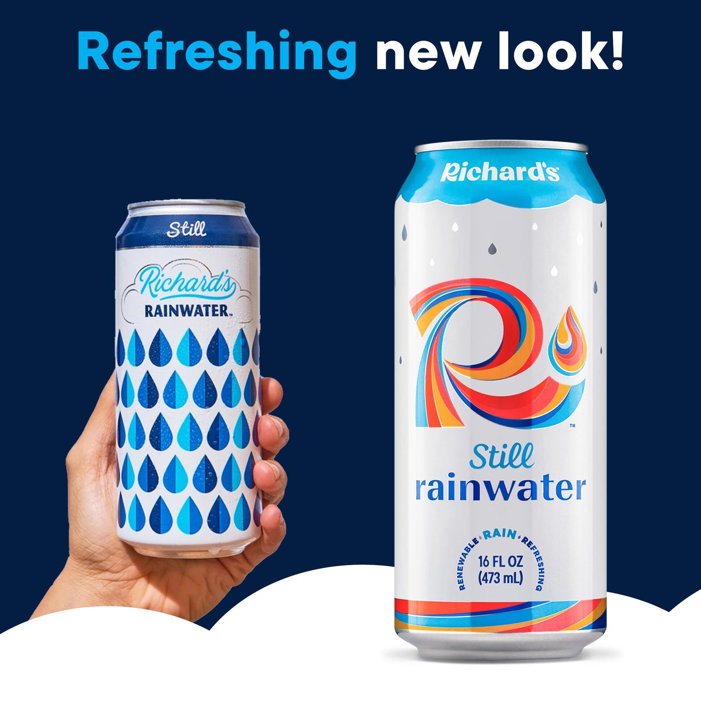 Richards Rainwater Still Canned Water 100 Rain Naturally Purified Drinking Water 16 fl oz Aluminum Cans Pack of 12